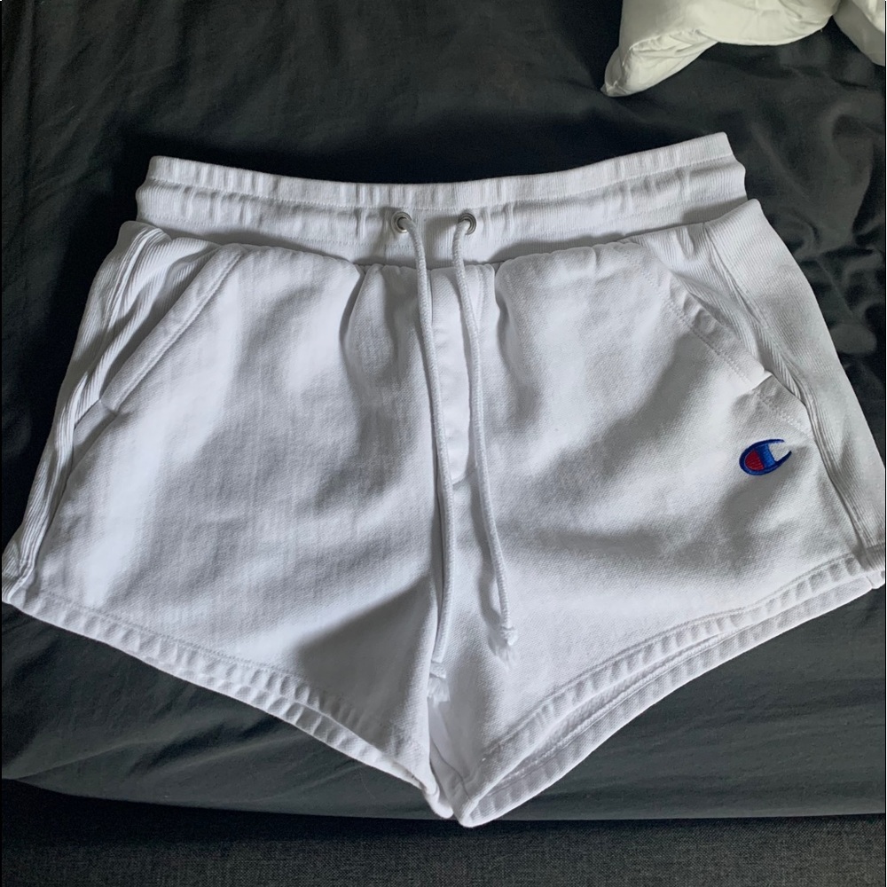 White Champion Reverse Weave Shorts